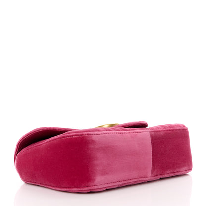 Gucci Velvet Matelasse Small GG Marmont Shoulder Bag Light Raspberry Rose 4 of 12