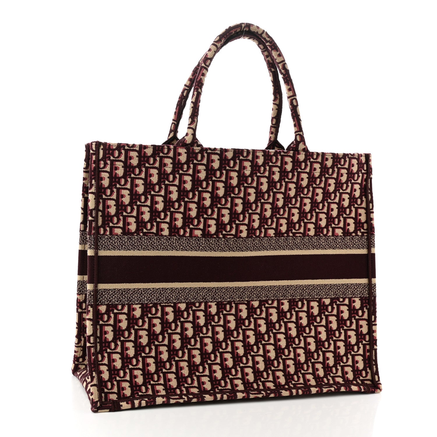Christian Dior Oblique Large Book Tote Burgundy Multicolor 3 of 10