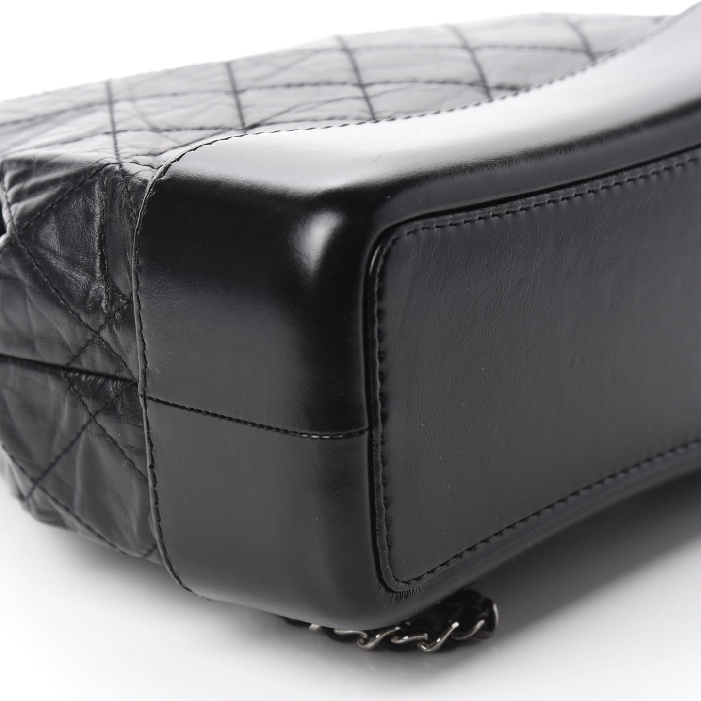 Aged Calfskin Quilted Small Gabrielle Backpack Black