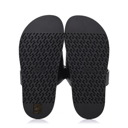 Hermes Calfskin Womens Chypre Sandals 37 Black 5 of 9