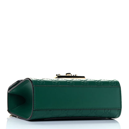 Gucci Guccissima Small Padlock Shoulder Bag Emerald 4 of 5
