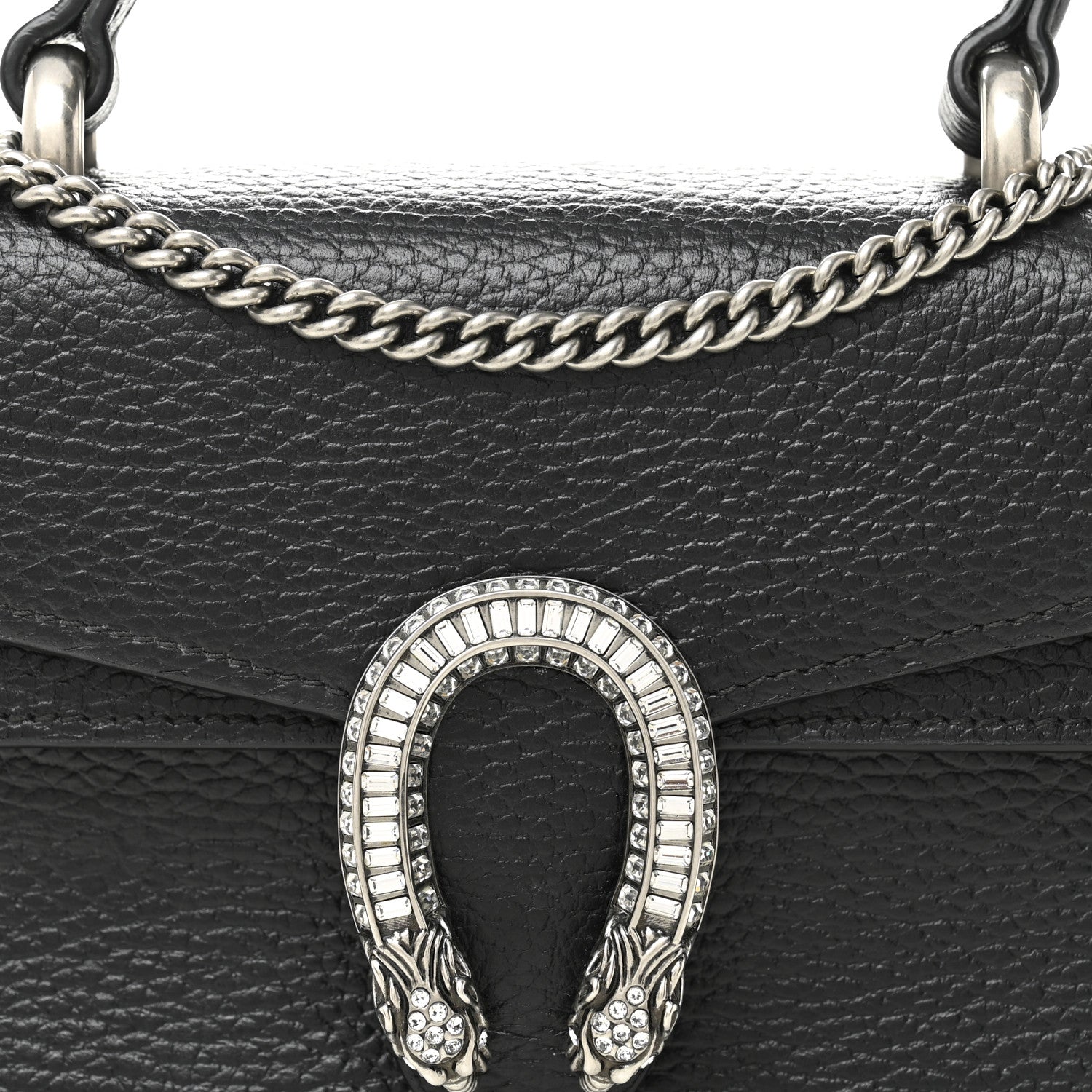 Gucci Dollar Calfskin Crystal Mini Dionysus Top Handle Bag Black Crystal 8 of 11