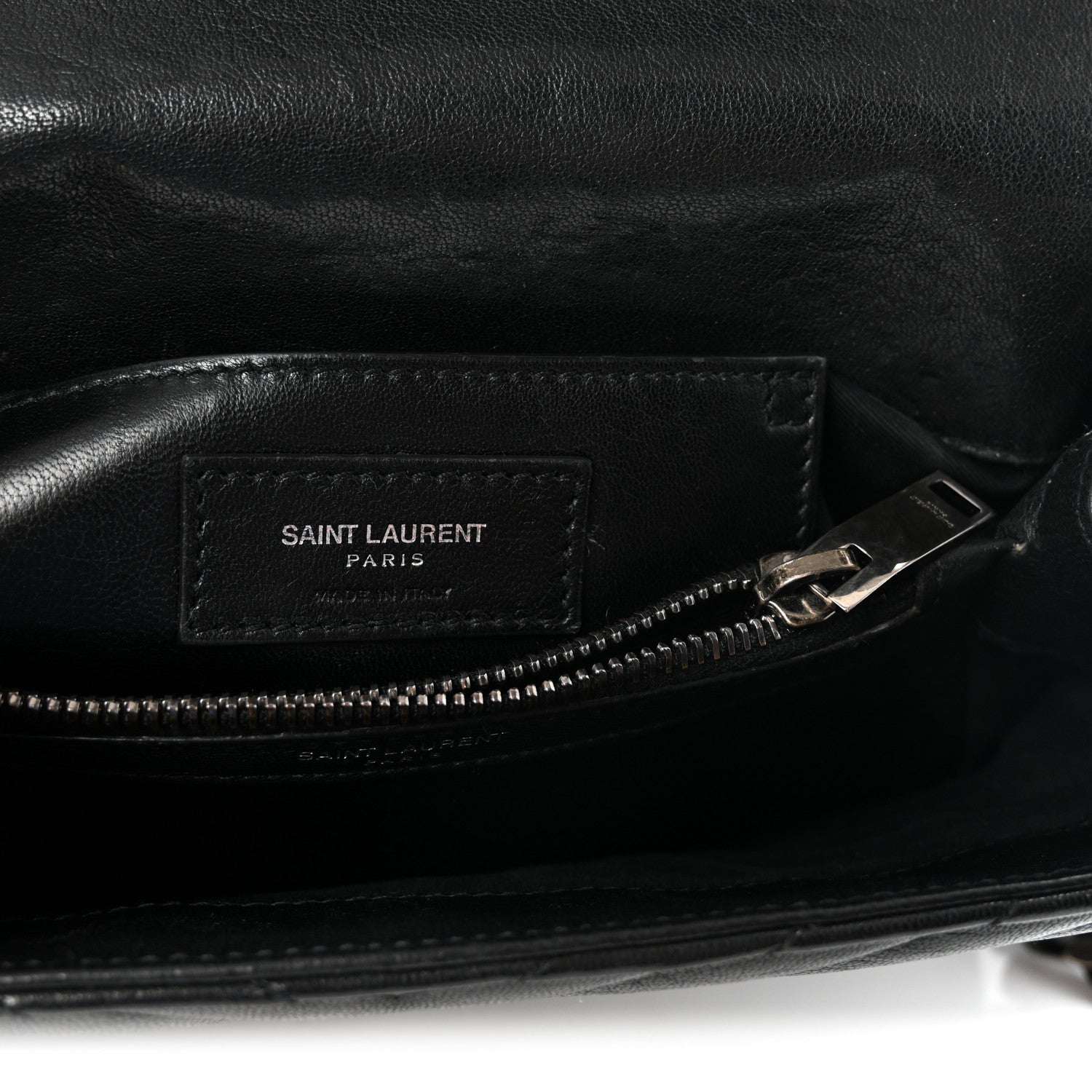 Saint Laurent Sheepskin Matelasse Chevron Monogram Medium College Bag Black 6 of 9
