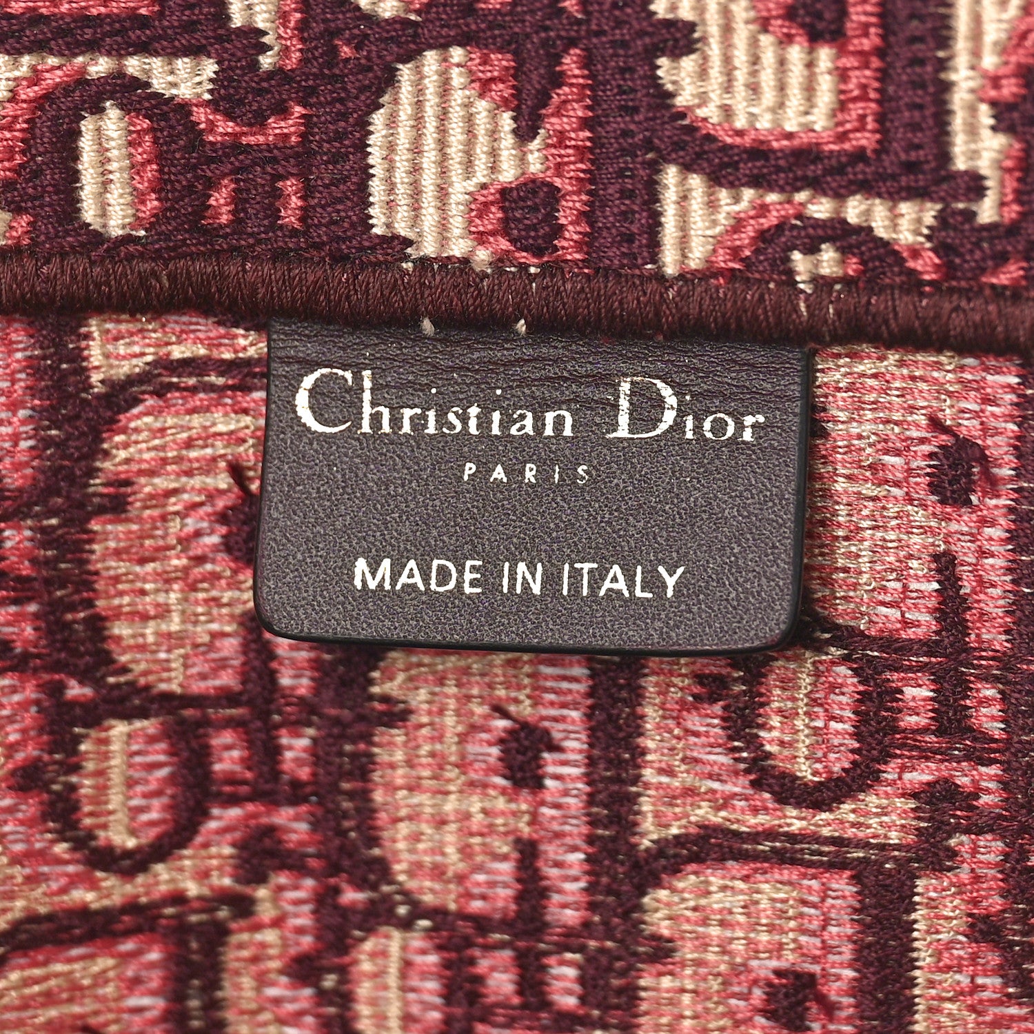 Christian Dior Oblique Large Book Tote Burgundy Multicolor 5 of 7