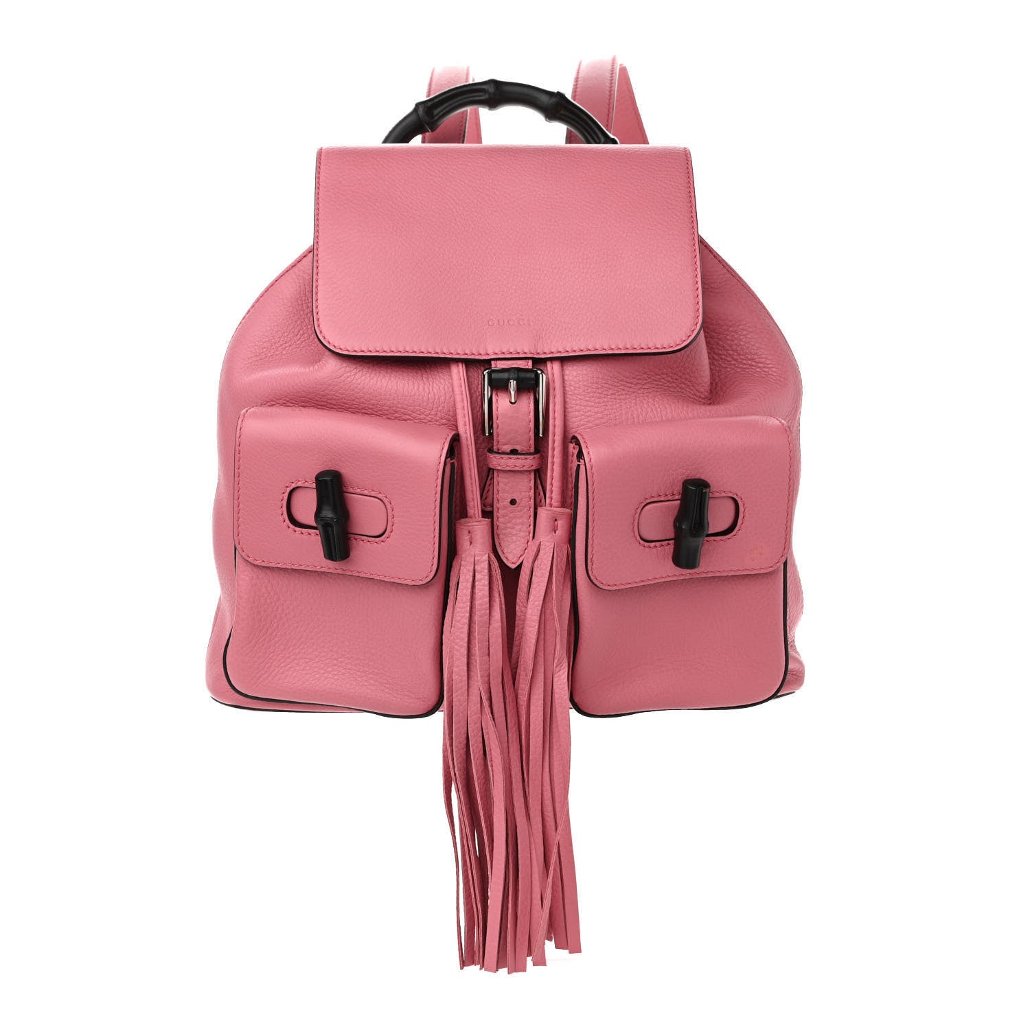 Gucci Cellarius Calfskin Medium Bamboo Backpack Glossy Pink 1 of 11