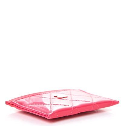 Chanel Patent Quilted Card Holder Pink 4 of 9