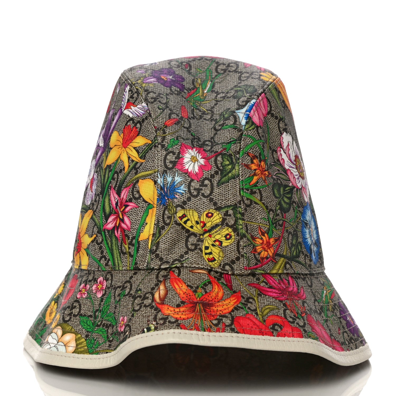 Gucci GG Supreme Monogram Flora Bucket Hat 57 White 3 of 6