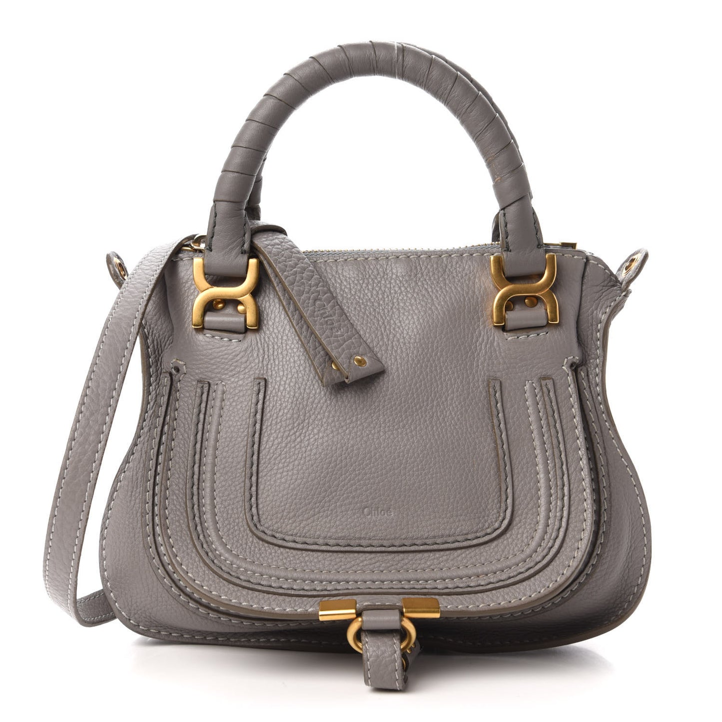 Calfskin Baby Marcie Satchel Cashmere Grey