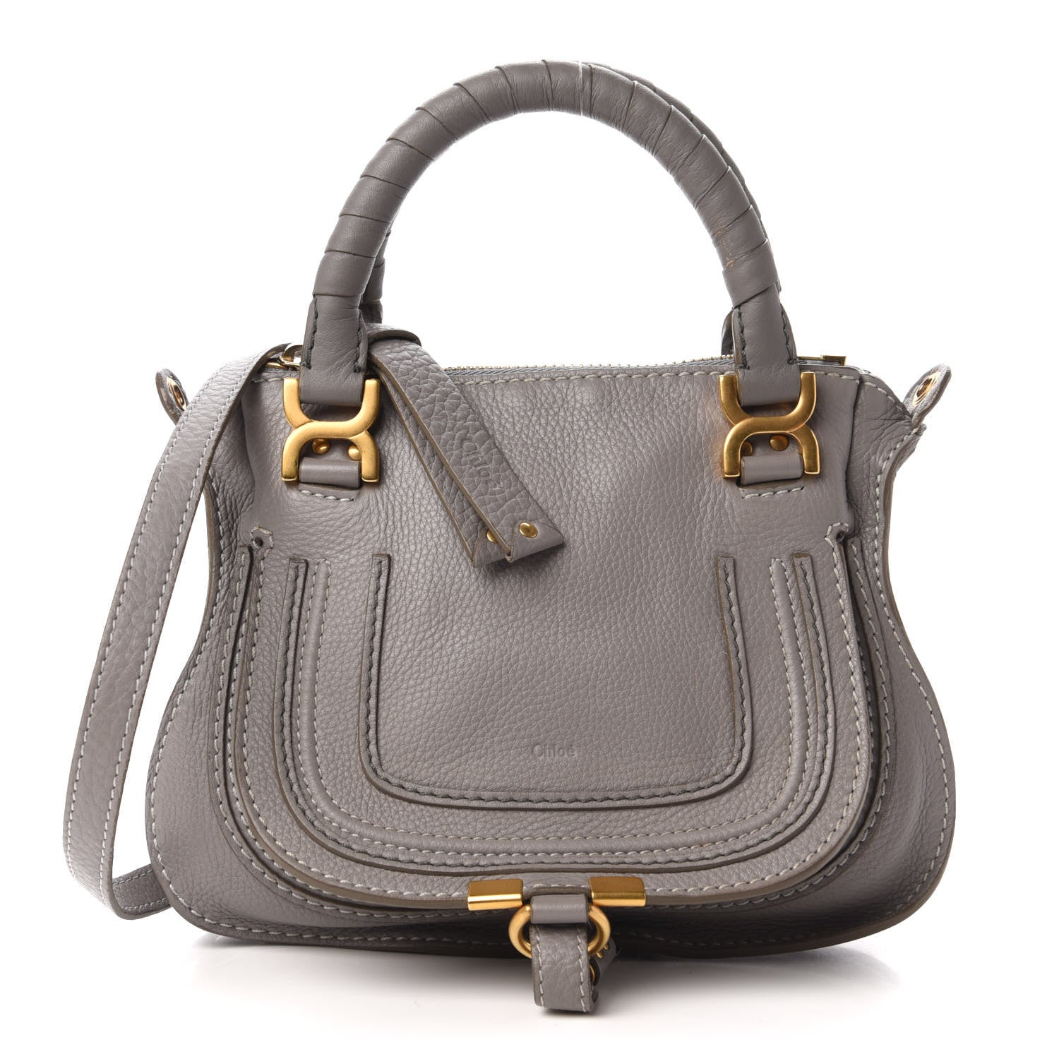 Chloe Calfskin Baby Marcie Satchel Cashmere Grey 1 of 9