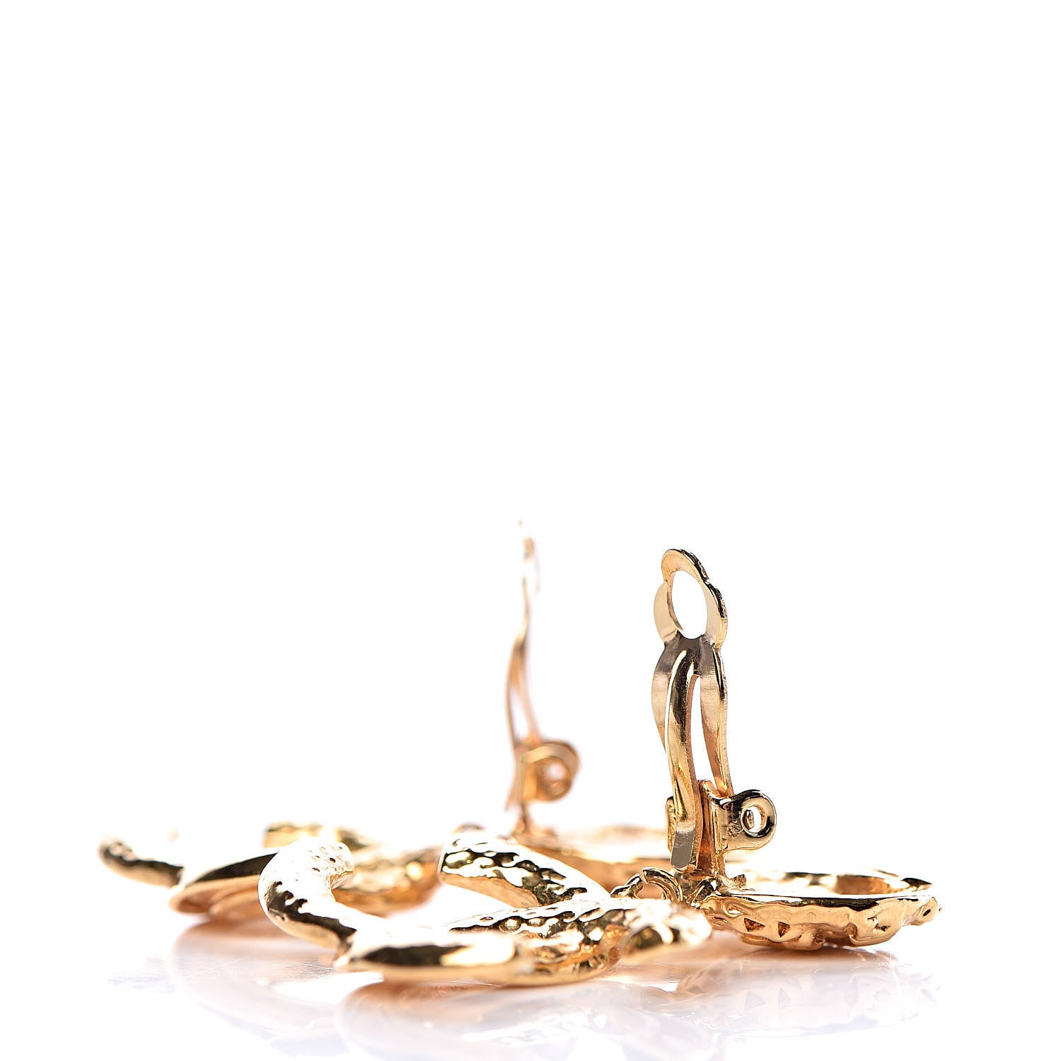 Chanel CC Drop Clip On Earrings Gold 3 of 4