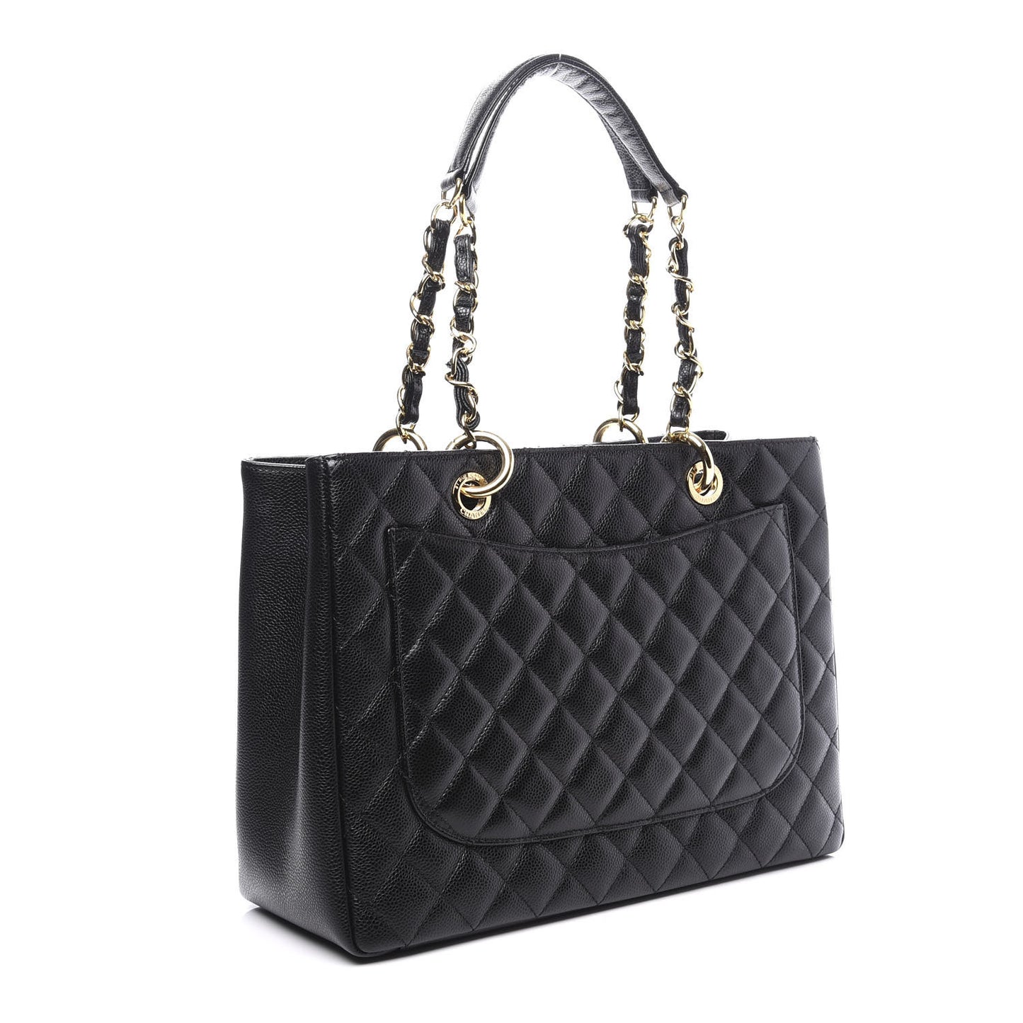 Caviar Quilted Grand Shopping Tote GST Black