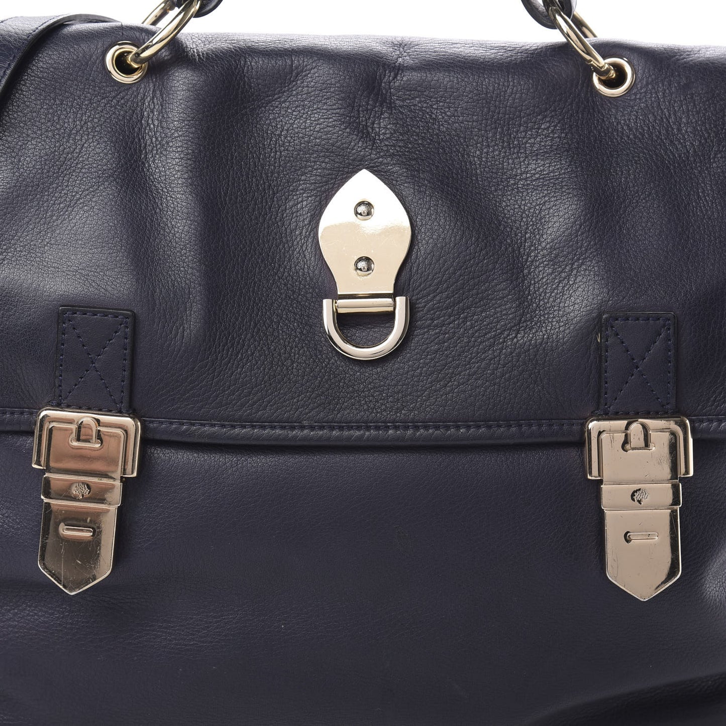 Soft Grain Calfskin Oversized Tillie Satchel Nightshade Blue