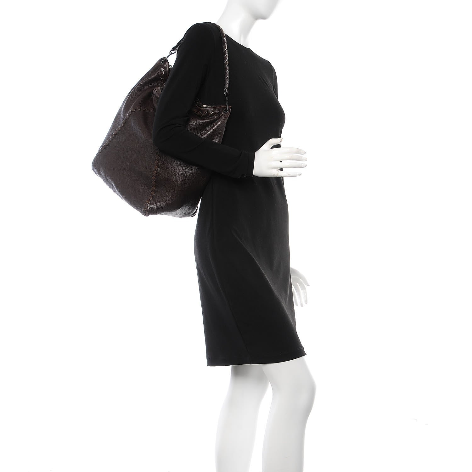 Bottega Veneta Washed Cervo Deerskin Loop Hobo Bag Ebano 2 of 13