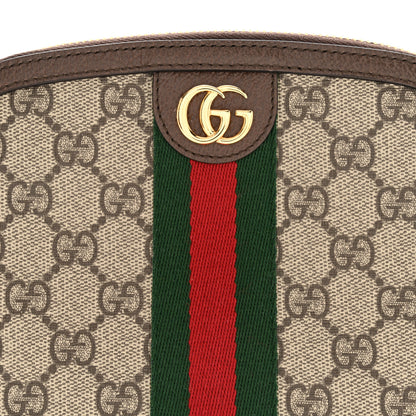 Gucci GG Supreme Monogram Textured Calfskin Web Large Ophidia Cosmetic Case Beige Ebony New Acero 8 of 8
