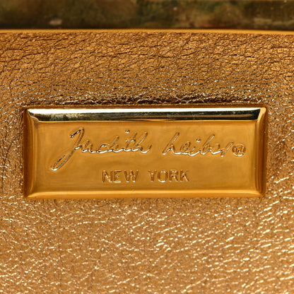 Judith Leiber Swarovski Crystal Minaudiere Clutch Purple Gold 6 of 7