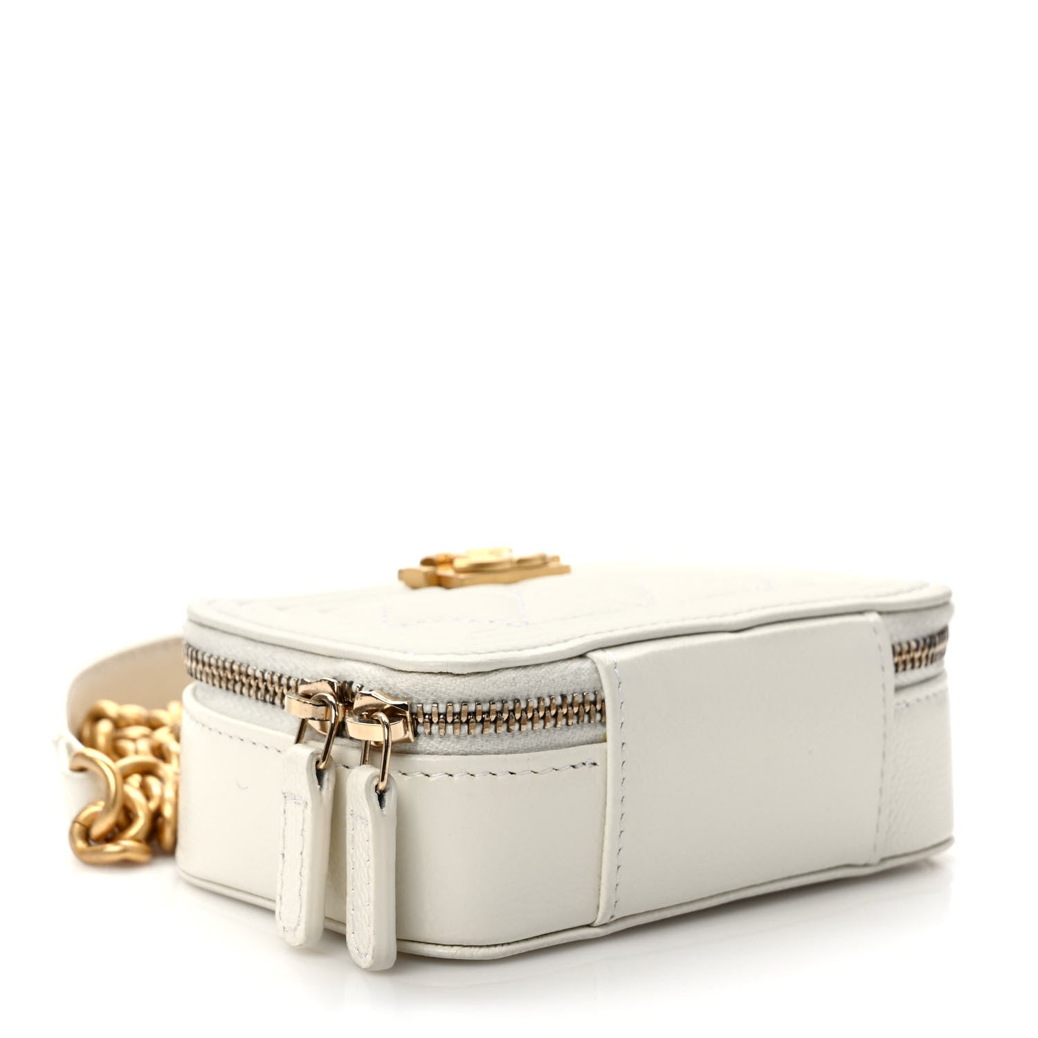 Chanel Caviar Quilted Mini Boy Clutch With Chain White 4 of 10