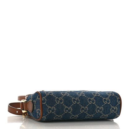 Gucci New Denim GG Monogram Dollar Calfskin Mini Ophidia Shoulder Bag Blue Tea Cuir Epilog 4 of 9