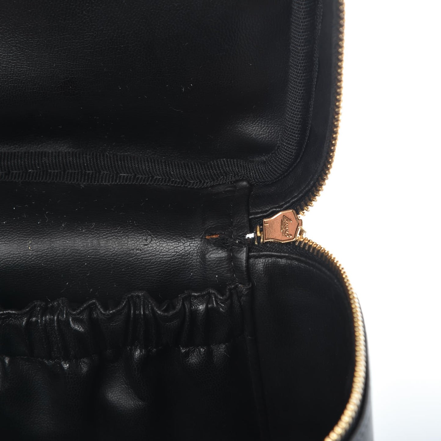 Lambskin Vanity Cosmetic Case Black