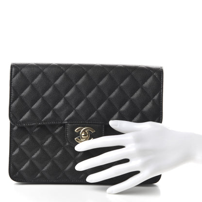 Chanel Caviar Quilted Square Flap Clutch Black 2 of 11