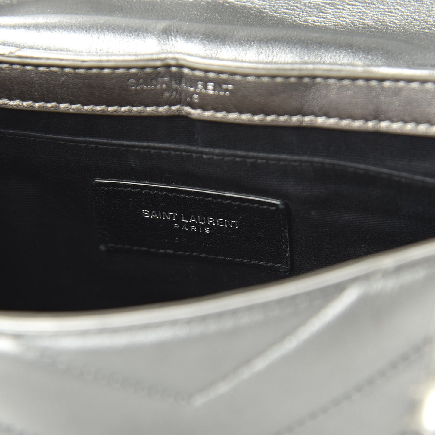 Calfskin Y Quilted Monogram Loulou Flap Bag Argento