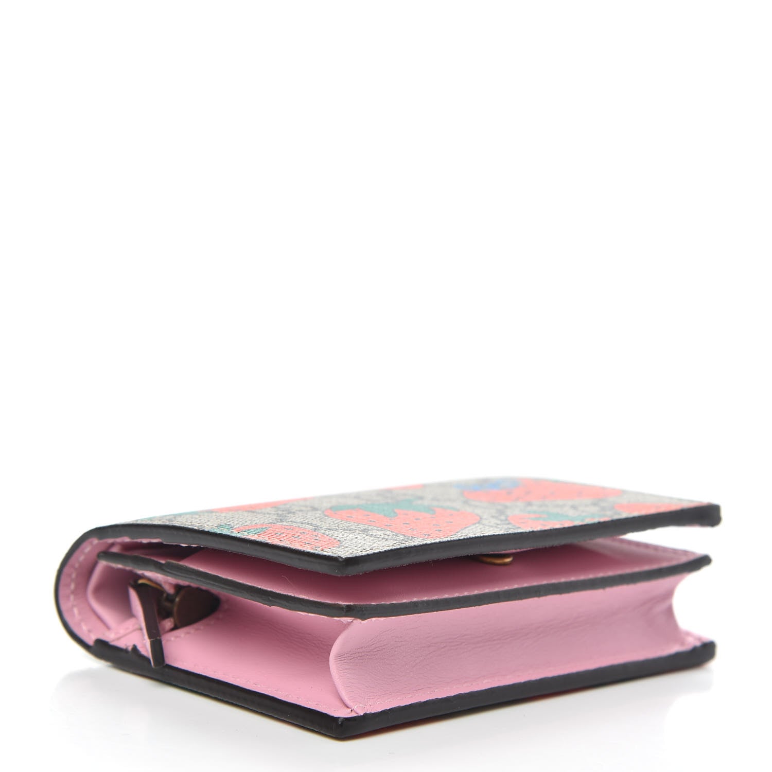 Gucci GG Supreme Monogram Strawberry Card Case 4 of 8