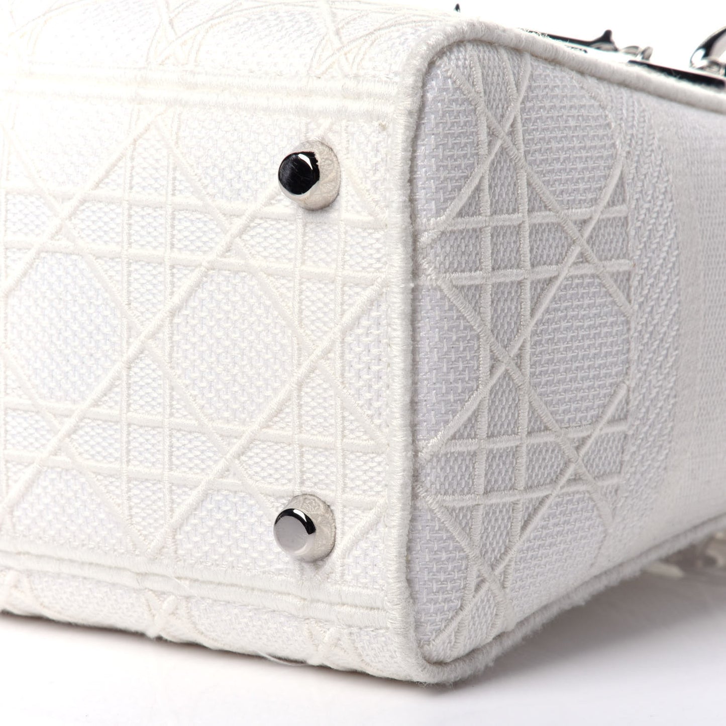 Canvas Embroidered Cannage Medium Lady D-Lite White