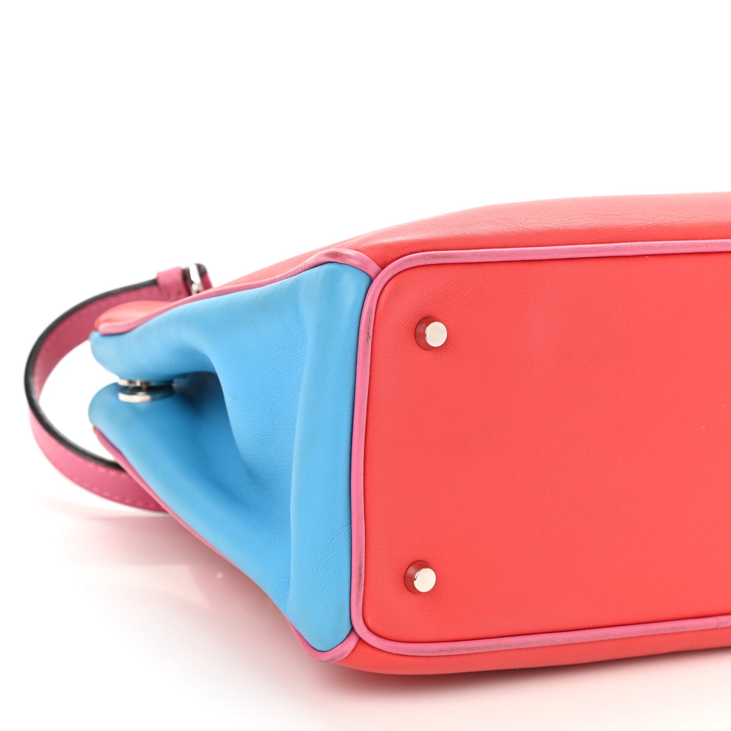 Calfskin Tri-Color Mini Diorissimo Tote Red Pink Blue