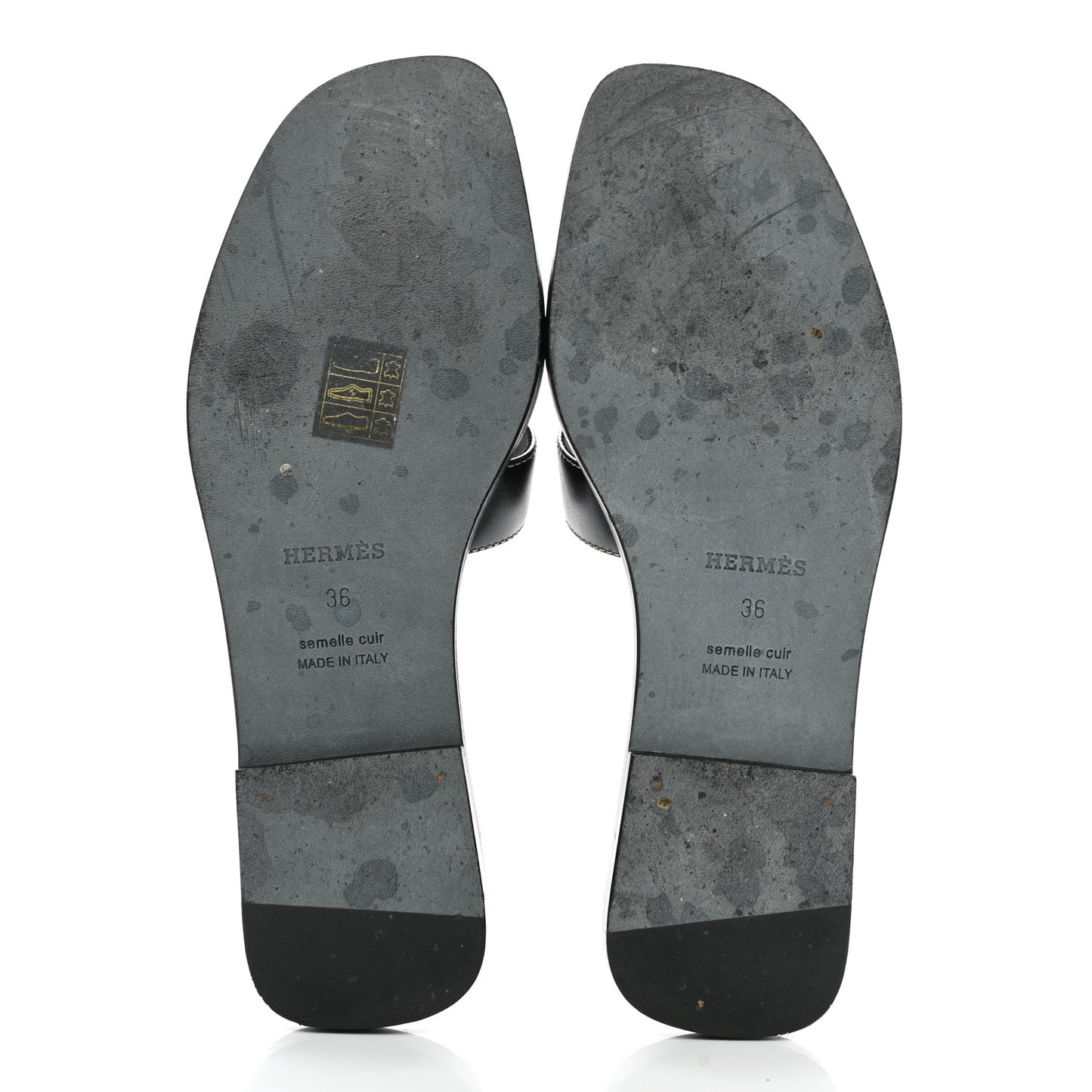 Box Calfskin Oran Sandals 36 Black