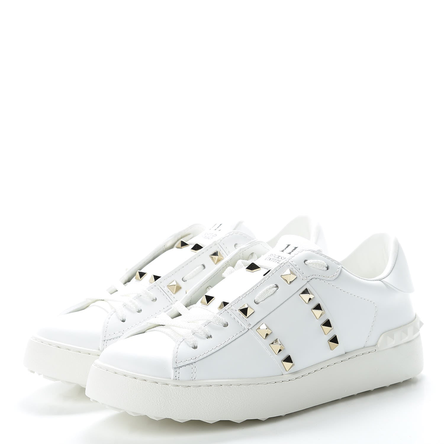 Valentino Garavani Calfskin Rockstud Untitled Open Sneakers 37.5 White 3 of 9