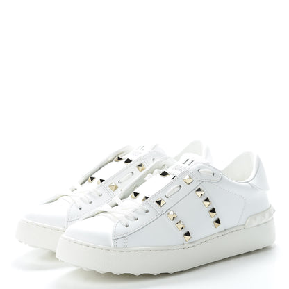 Valentino Garavani Calfskin Rockstud Untitled Open Sneakers 37.5 White 3 of 9