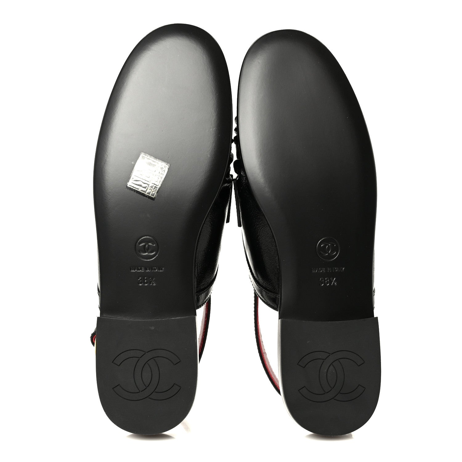 Chanel Crumpled Shiny Lambskin CC Slingback Mocassin 38.5 Black 6 of 11