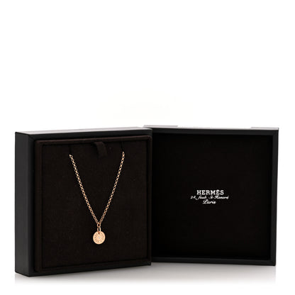 Hermes 18K Rose Gold Diamond Gambade Clou de Selle Necklace 6 of 6