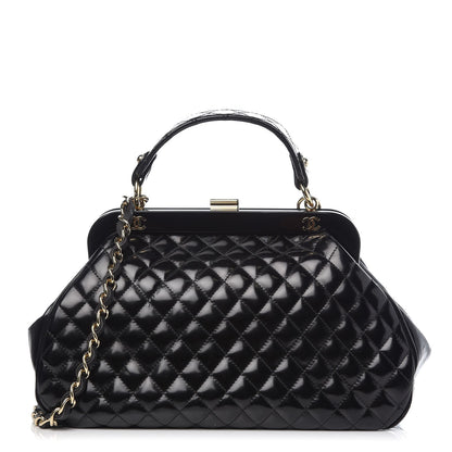 Chanel Glazed Calfskin Quilted Small Mademoiselle Frame Bag Black 1 of 9