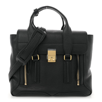 3.1 Phillip Lim Textured Calfskin Medium Pashli Satchel Black 1 of 11