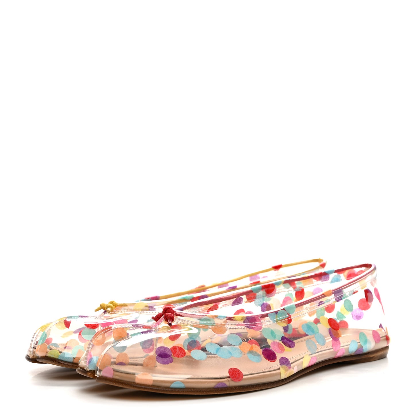 PVC Confetti Printed Tabi New Ballerina Flats 38 Multicolor