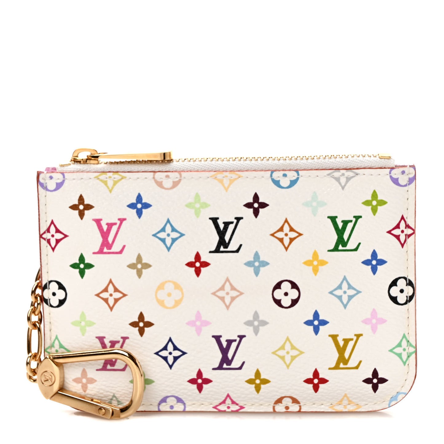 Monogram Multicolor Key Pouch White Litchi
