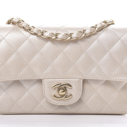 Chanel Pearly Caviar Quilted Mini Rectangular Flap Beige 8 of 11