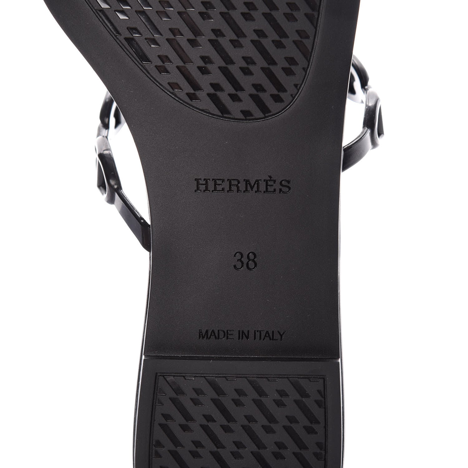 Hermes Rubber Chaine d'Ancre Rivage Sandals 38 Black 6 of 8