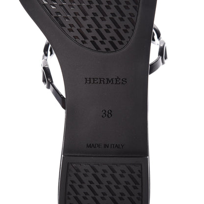 Hermes Rubber Chaine d'Ancre Rivage Sandals 38 Black 6 of 8