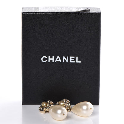Chanel Pearl Drop CC Clip On Earrings Gold 5 of 5
