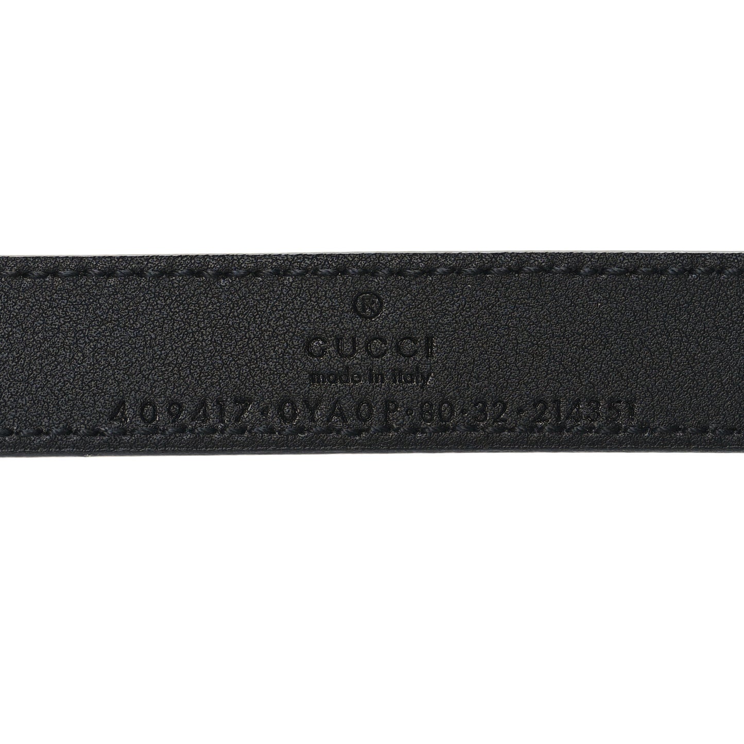 Plutone Calfskin Palladium Double G 20mm Belt 80 32 Black