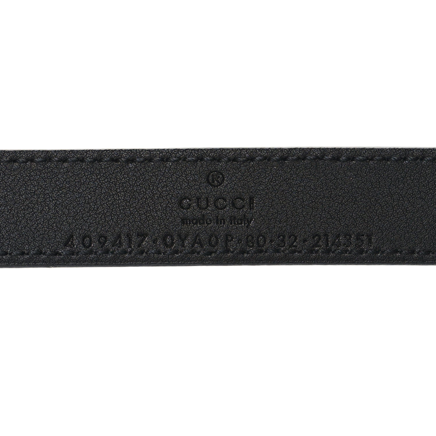 Gucci Plutone Calfskin Palladium Double G 20mm Belt 80 32 Black 3 of 5