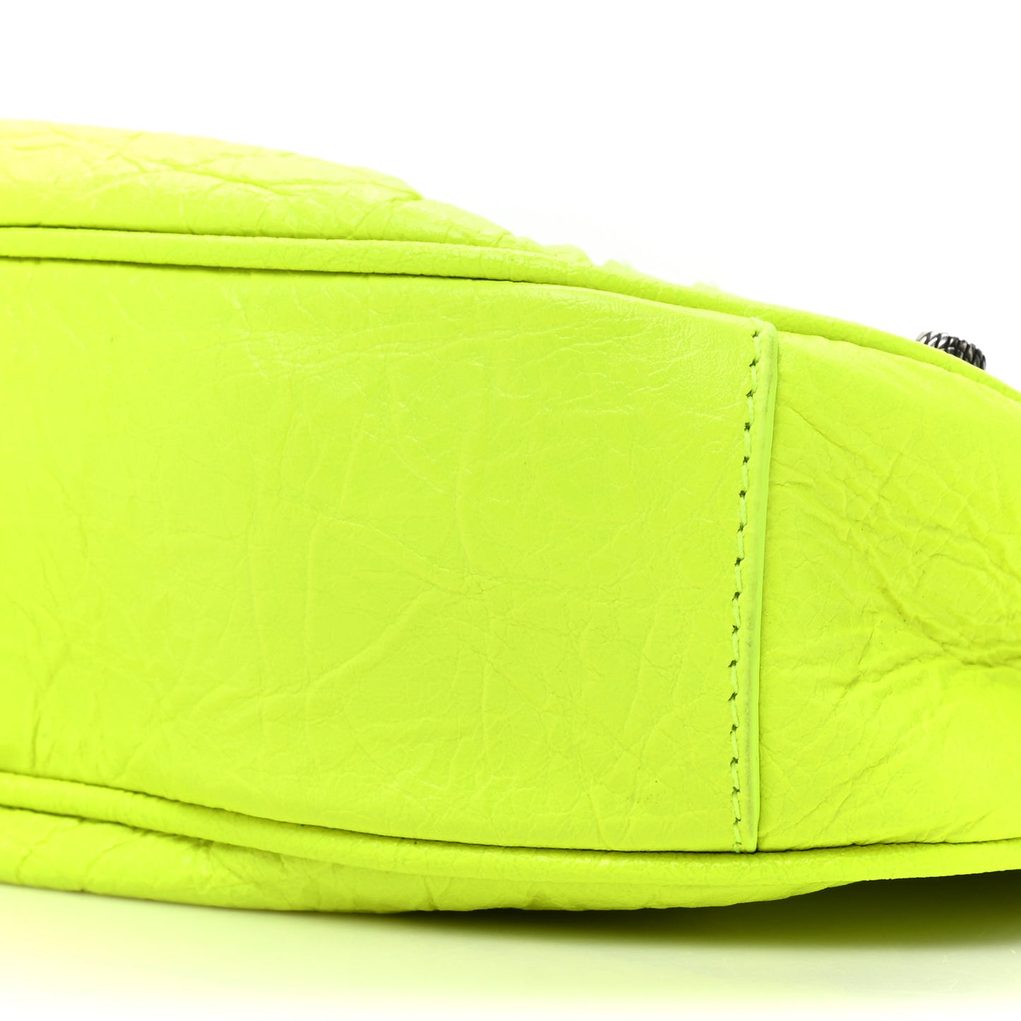 Agneau Arena Le Cagole Chain Shoulder Bag XS Fluo Yellow