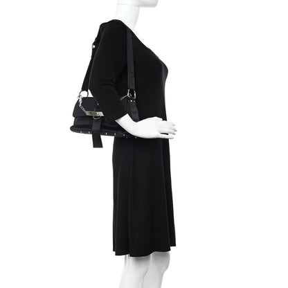 Christian Dior Silk Jersey Crystal Hardcore Clutch Black 2 of 12