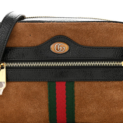 Gucci Suede Patent Web Mini Ophidia Shoulder Bag Nocciola Black 8 of 10