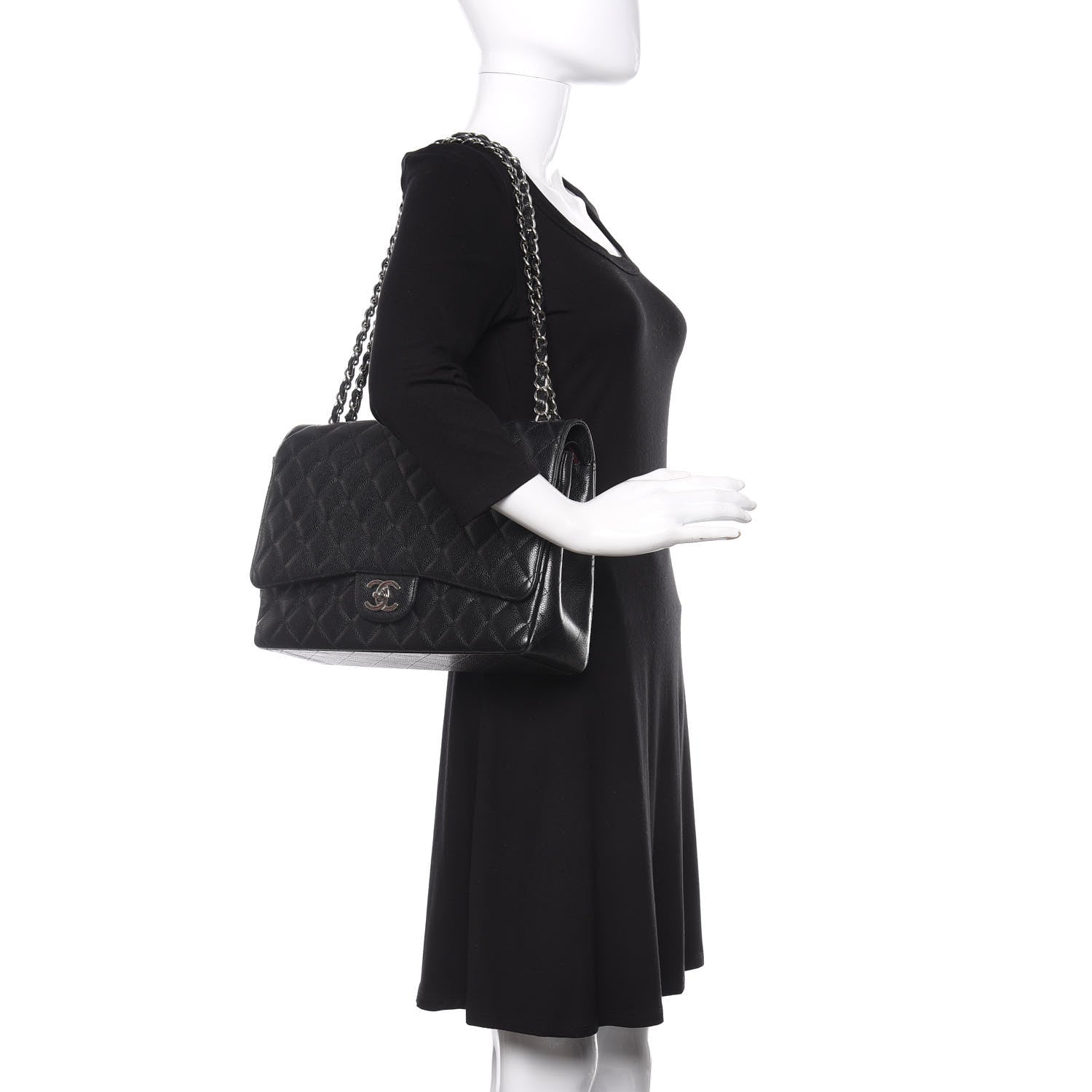Chanel Caviar Quilted Maxi Double Flap Black 2 of 11