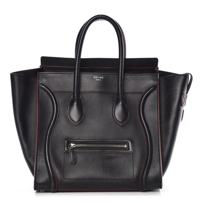 Celine Smooth Calfskin Mini Luggage Black Pink Trim 1 of 8