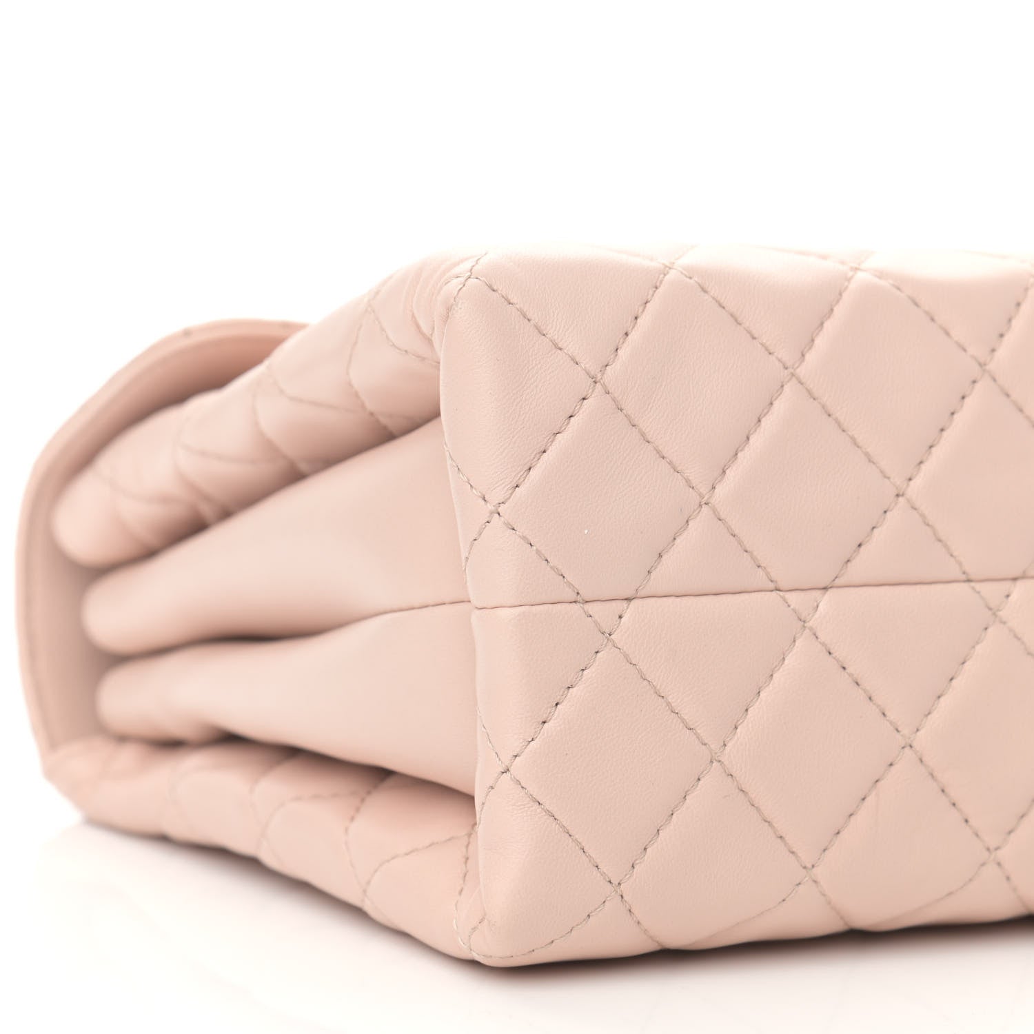 Chanel Lambskin Quilted Jumbo Chanel by 4 Flap Light Beige 9 of 15