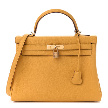 Hermes Togo Kelly Retourne 32 Jaune Ambre 1 of 12
