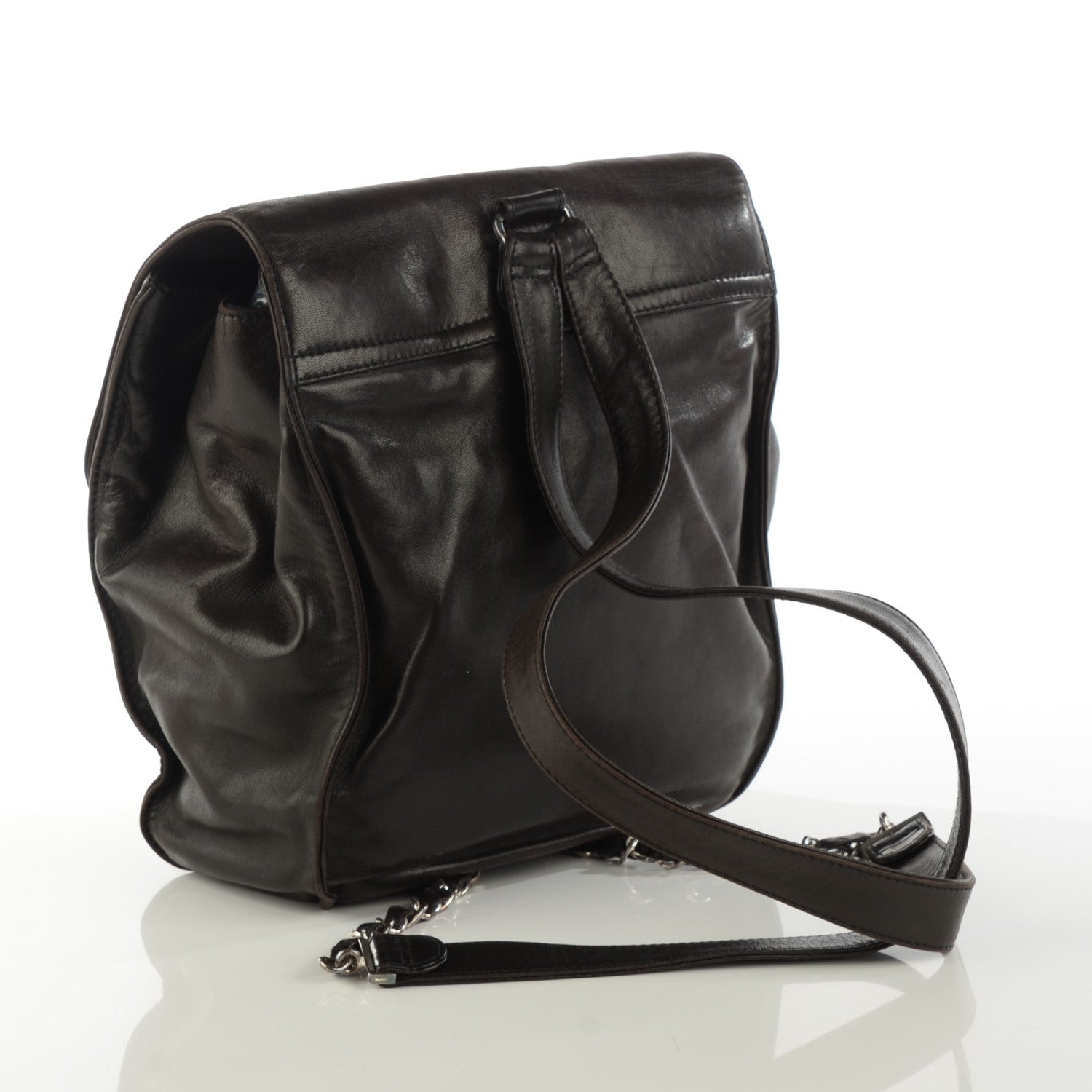 Chanel Lambskin CC Backpack Brown 3 of 7